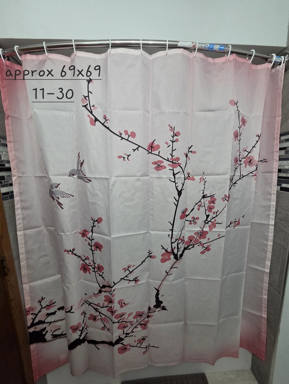 Nwot, Pink Blossom Shower Curtain - Floral Bath Accent